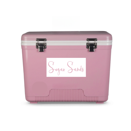 Cute 13-quart cooler with ice for your cold drinks on Anna Maria Island.